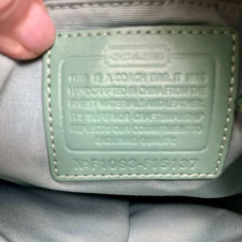 COACH Heritage Chelsea Tote Signature Tan Green F15137